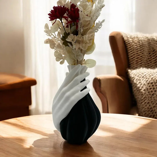 Tender Hold Vase – Artistic Hand-Hugged Flower Vase, Customizable Hand Colors, Modern Sculpture Home Decor, Unique Gift Idea